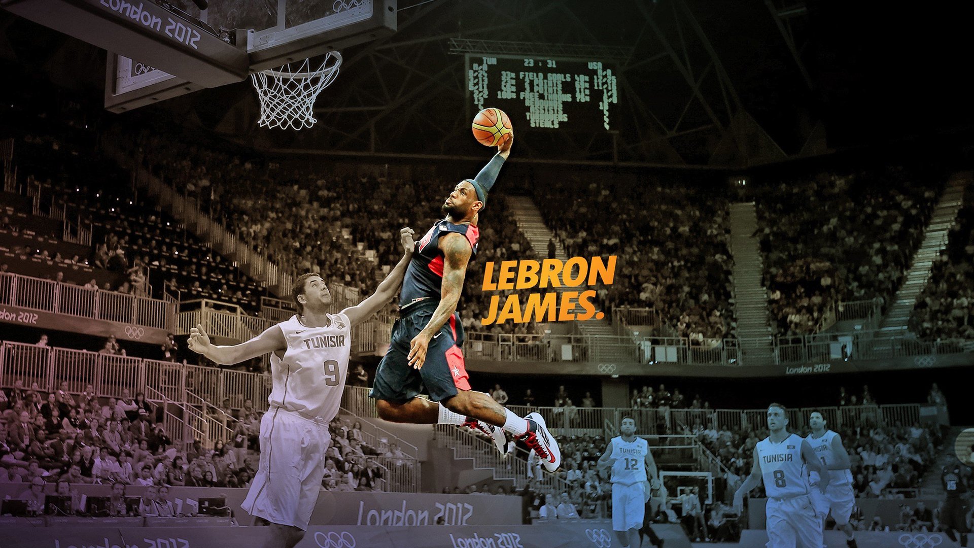 詹姆斯突破上篮打成关键二加一，詹姆斯对抗上篮动图教学